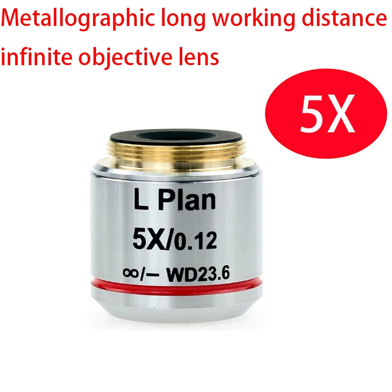 L Plan 5X Long WD Infinity Plan Achromatic Industrial Metallurgical Objective