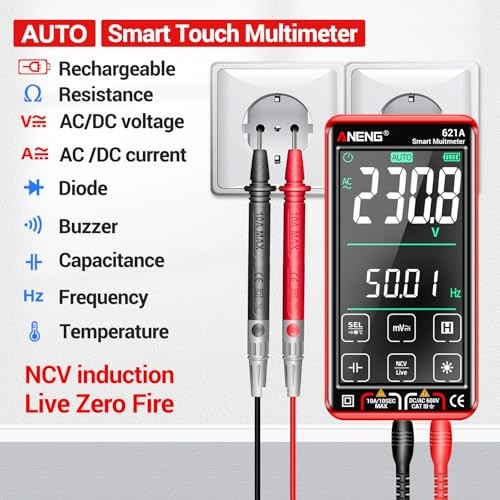 Digital Multimeter Tester Smart Touch TRMS 621A Backlit Color Touch Screen