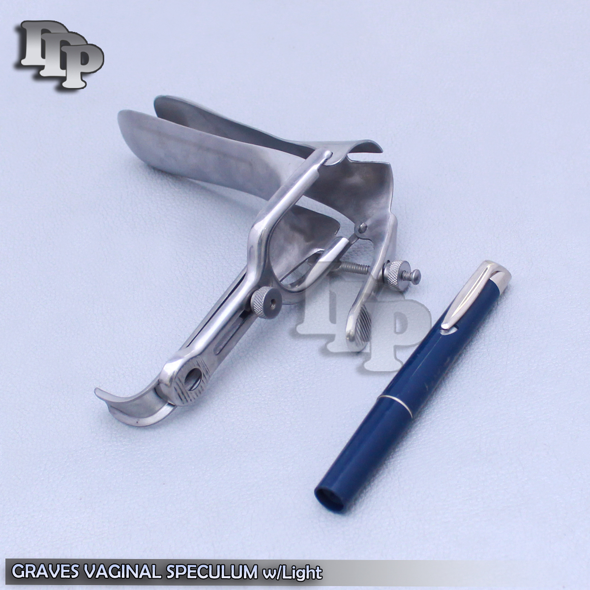 Graves Vaginal Speculum Medium W/Light Ob/Gyneclogy Inst BLUE