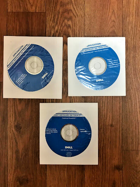 (3) Microsoft CDs Applications 2003  Cyberlink  Sonic Record  Dell Tools System