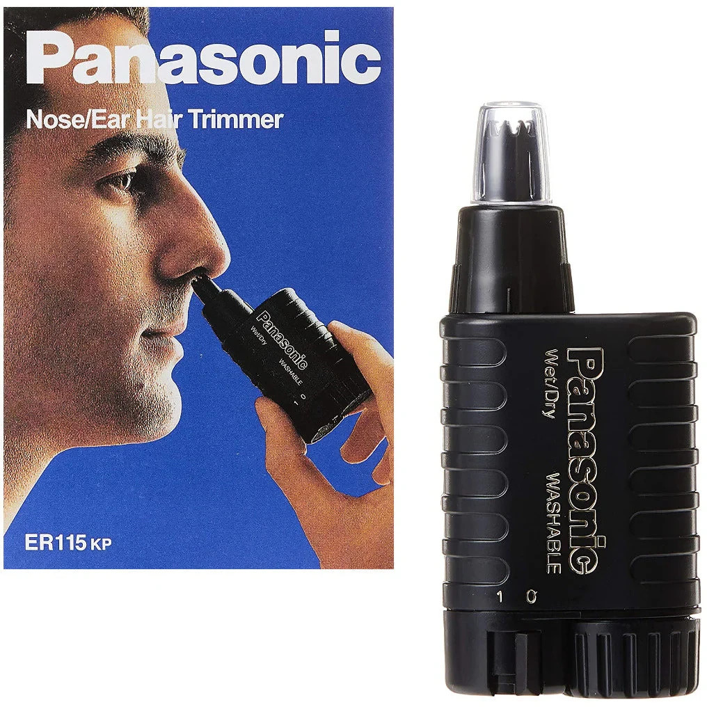 Panasonic ER115 Nose/Ear Hair Trimmer Black Safe & Effective Cutting System NEW