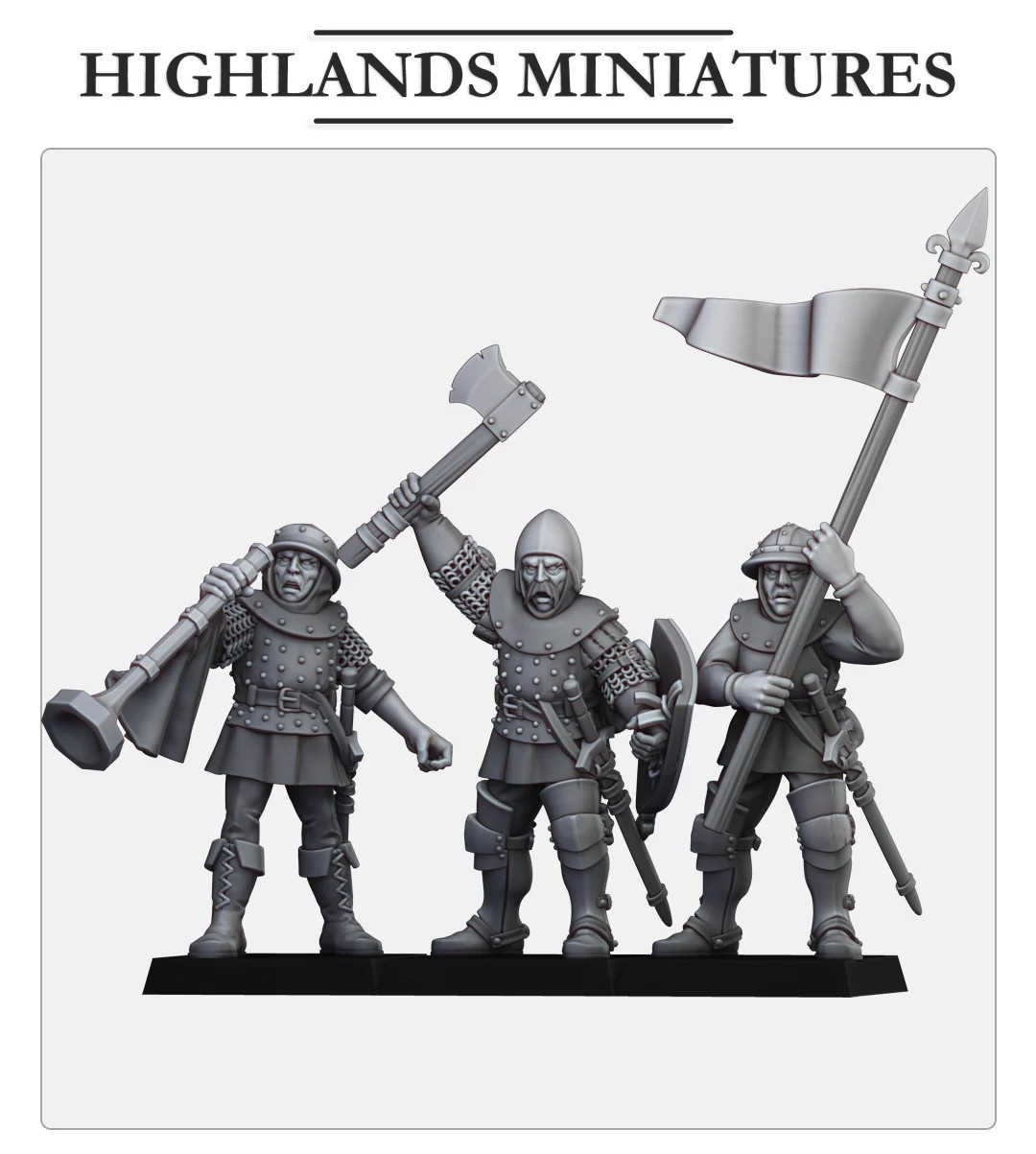 Shooters Command Group (Set of 3) - 28-32mm - Resin Tabletop Miniatures