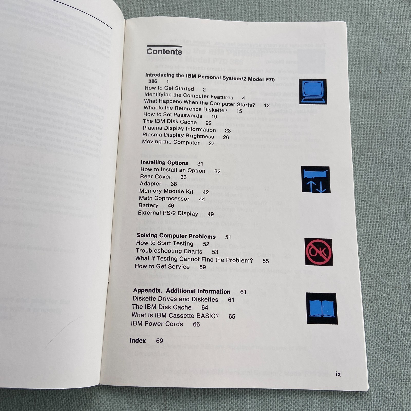 IBM Personal System PS/2 Quick Reference Guide P70 386 Model 30 286 Operations