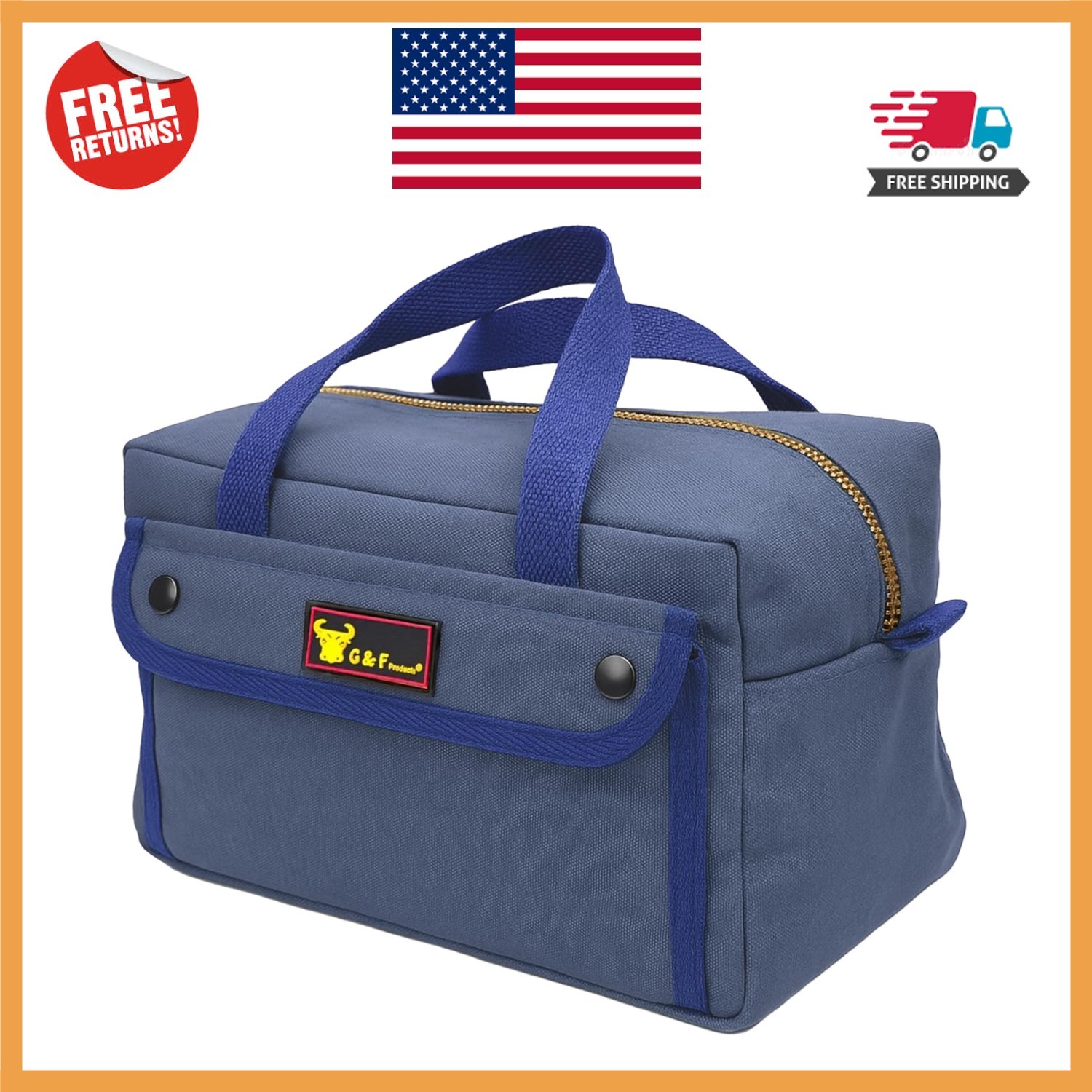 Durable Olive Green Waxed Canvas Duffle Bag with Adjustable Strap - 11”x6”x7”