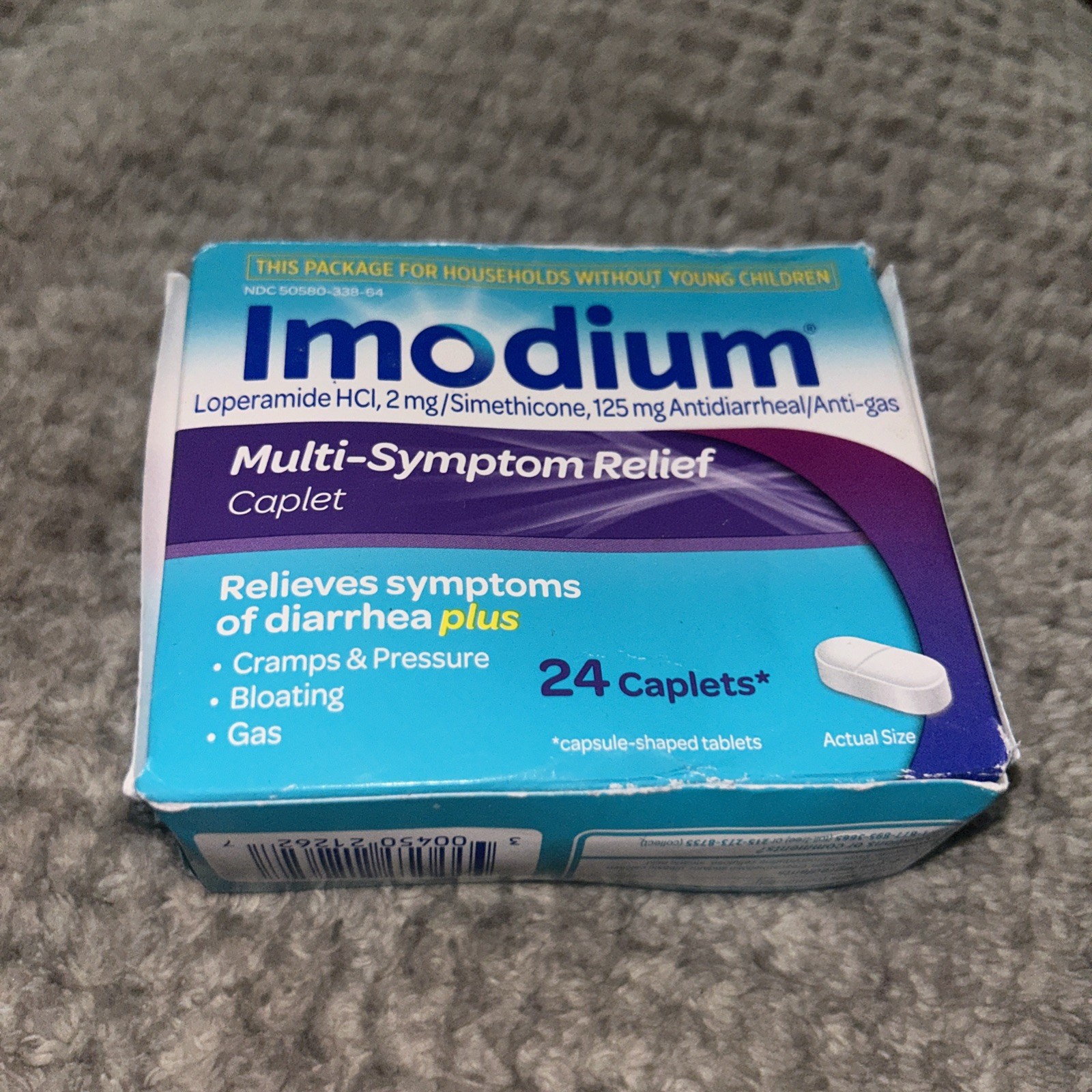 Imodium Multi Symptom Relief Caplets 24 Count Anti Diarrheal and Gas Relief