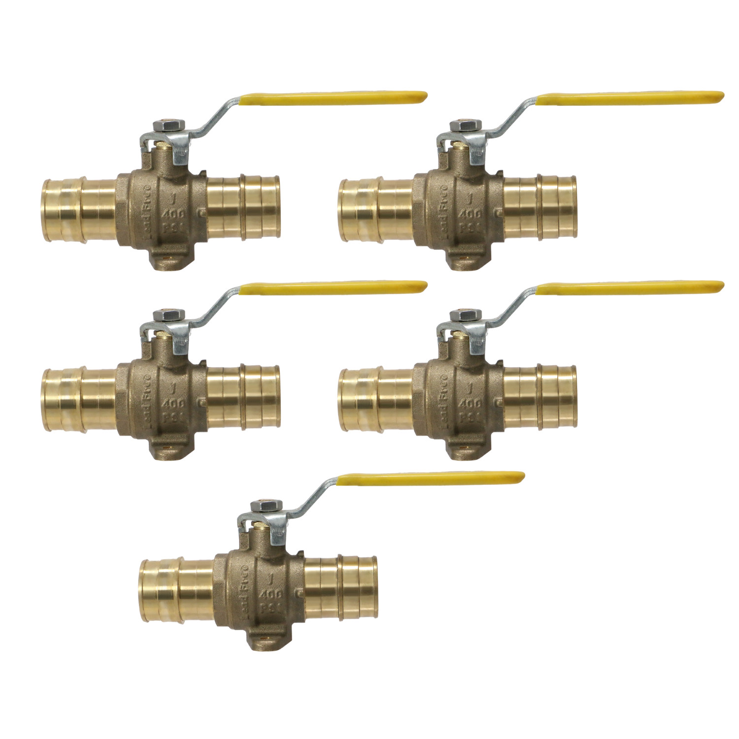 5 Pack XFITTING Pex A Ball Valve w/ Drop Ear, 1", Expansion Ball Valve, F1960