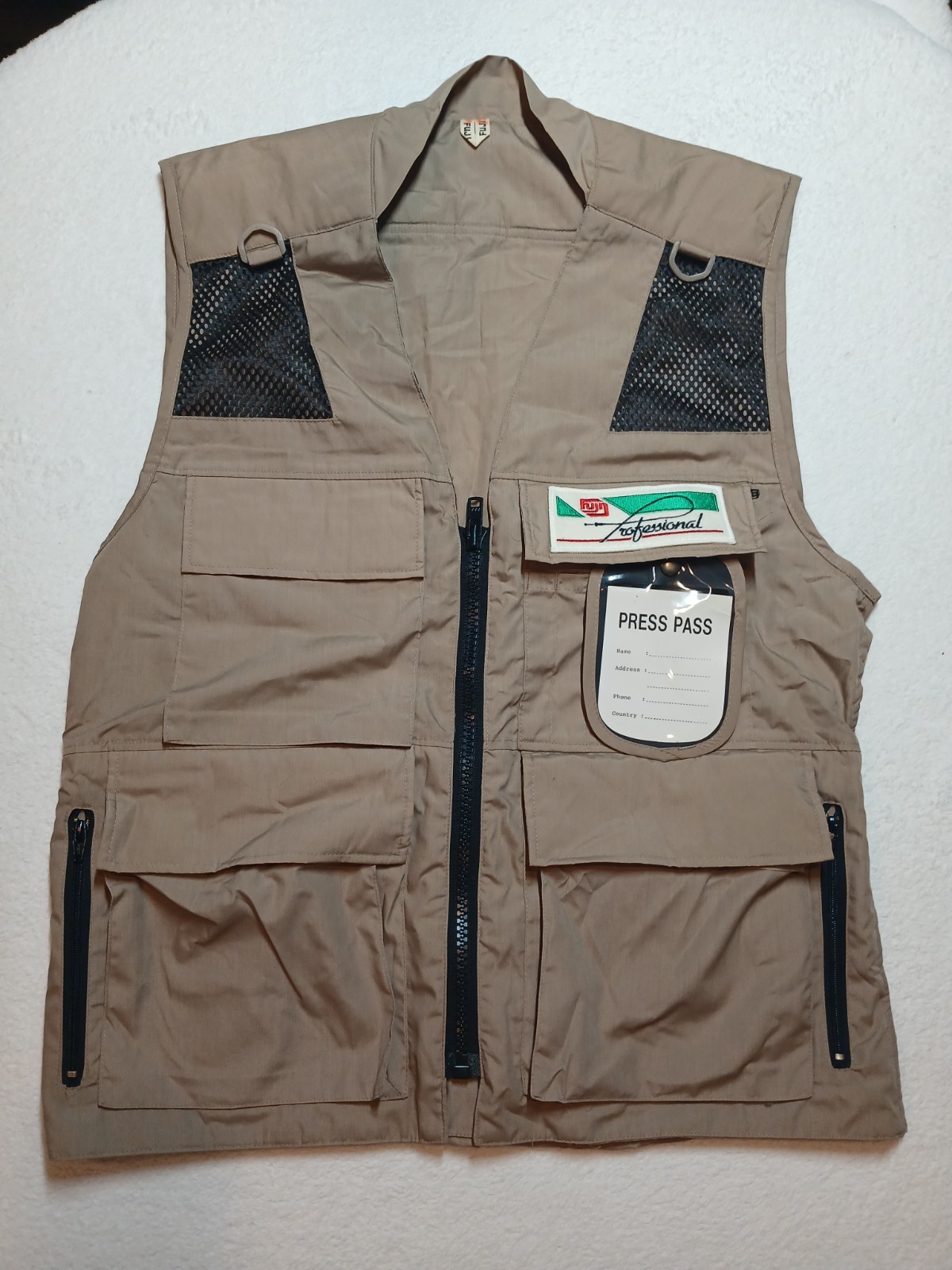 Vintage Fuji Film Professional Media Press Vest Photographer Korea 1980s Size L