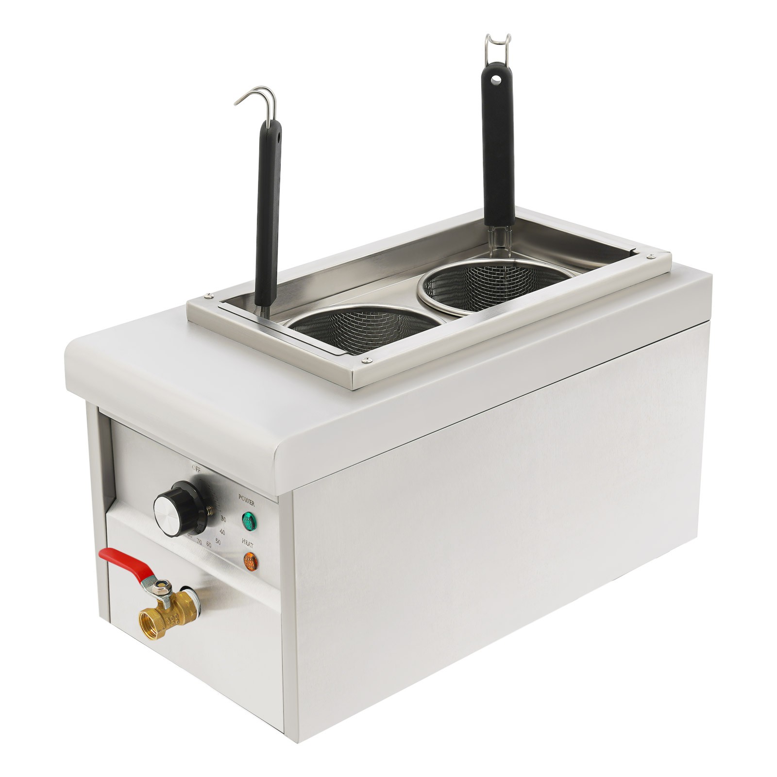 Commercial Electric Pasta Cooking Machine Noodle Boiler 2 Holes Pasta Maker 9L
