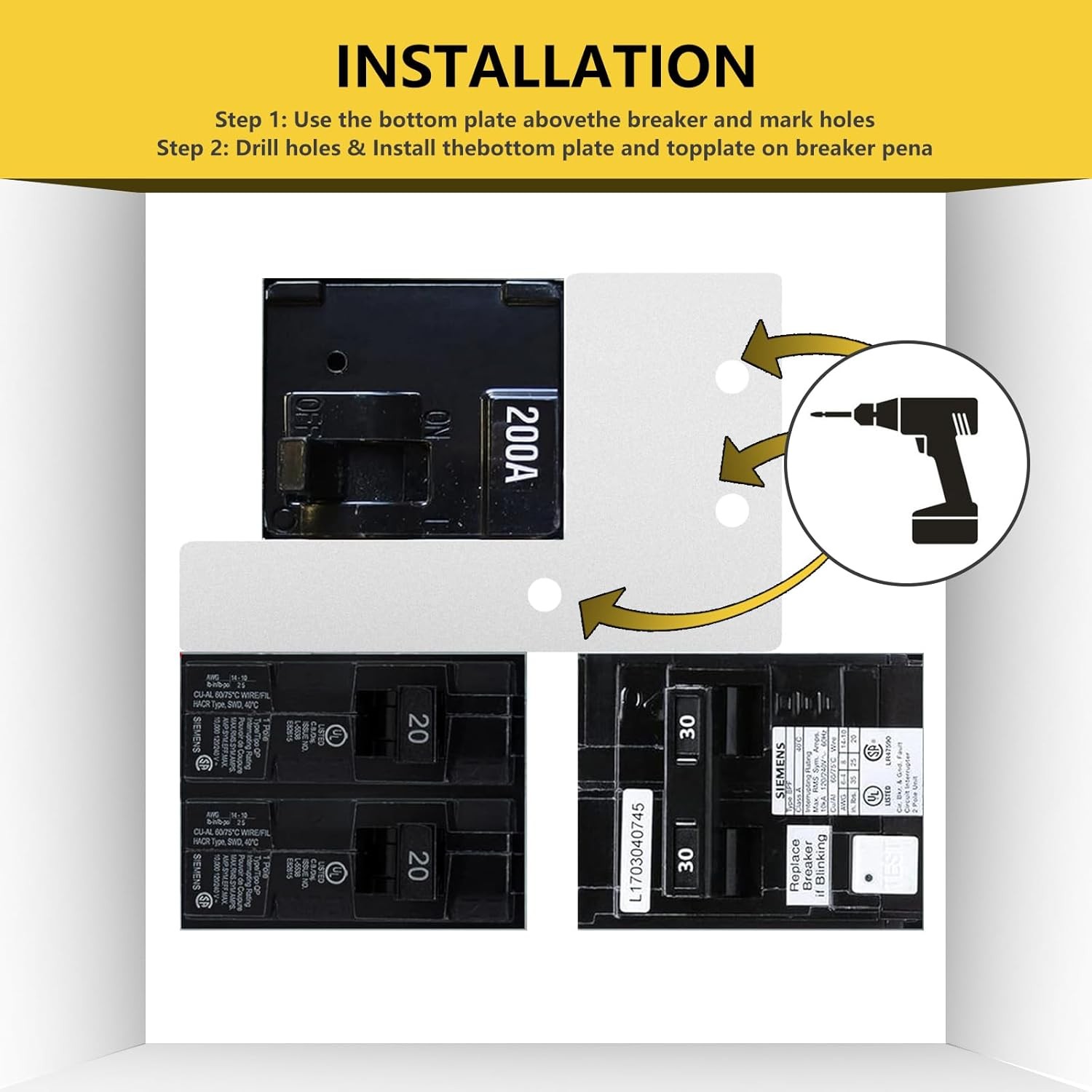 Generator Interlock Kit Compatible with Siemens or Murray 150 or 200 Amp Panels,