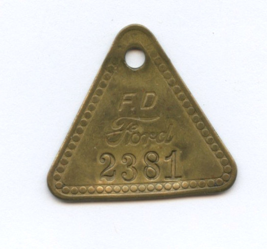 FORD Motor Company Highland Park Tool Check, Nice Vintage item, Free Shipping