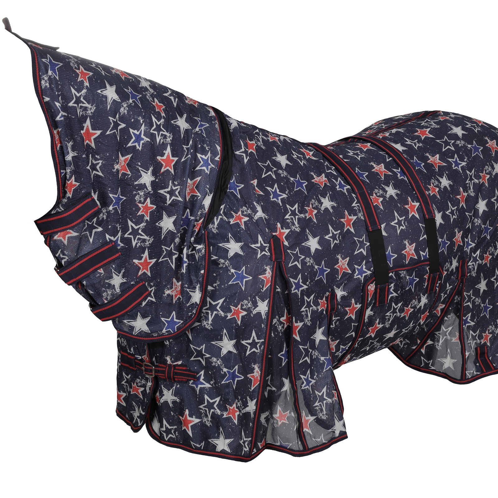 Showman Star-Spangled Mesh Fly Sheet w/ Neck Cover