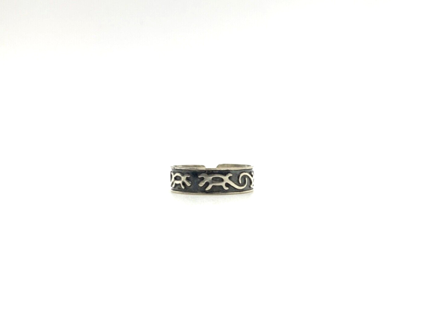 Signed MEXICO Lizard TOE BAND RING STERLING SILVER 925 SIZE 5 ADJUSTABLE
