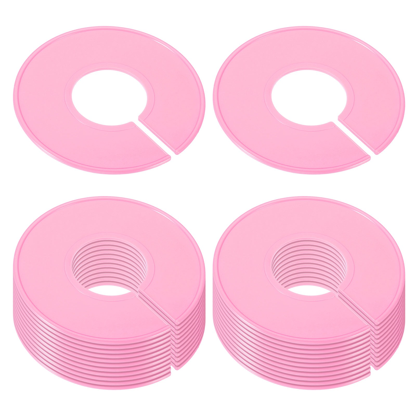 24pcs Clothes Dividers Clothing Rack Size Dividers Round Separator Pink