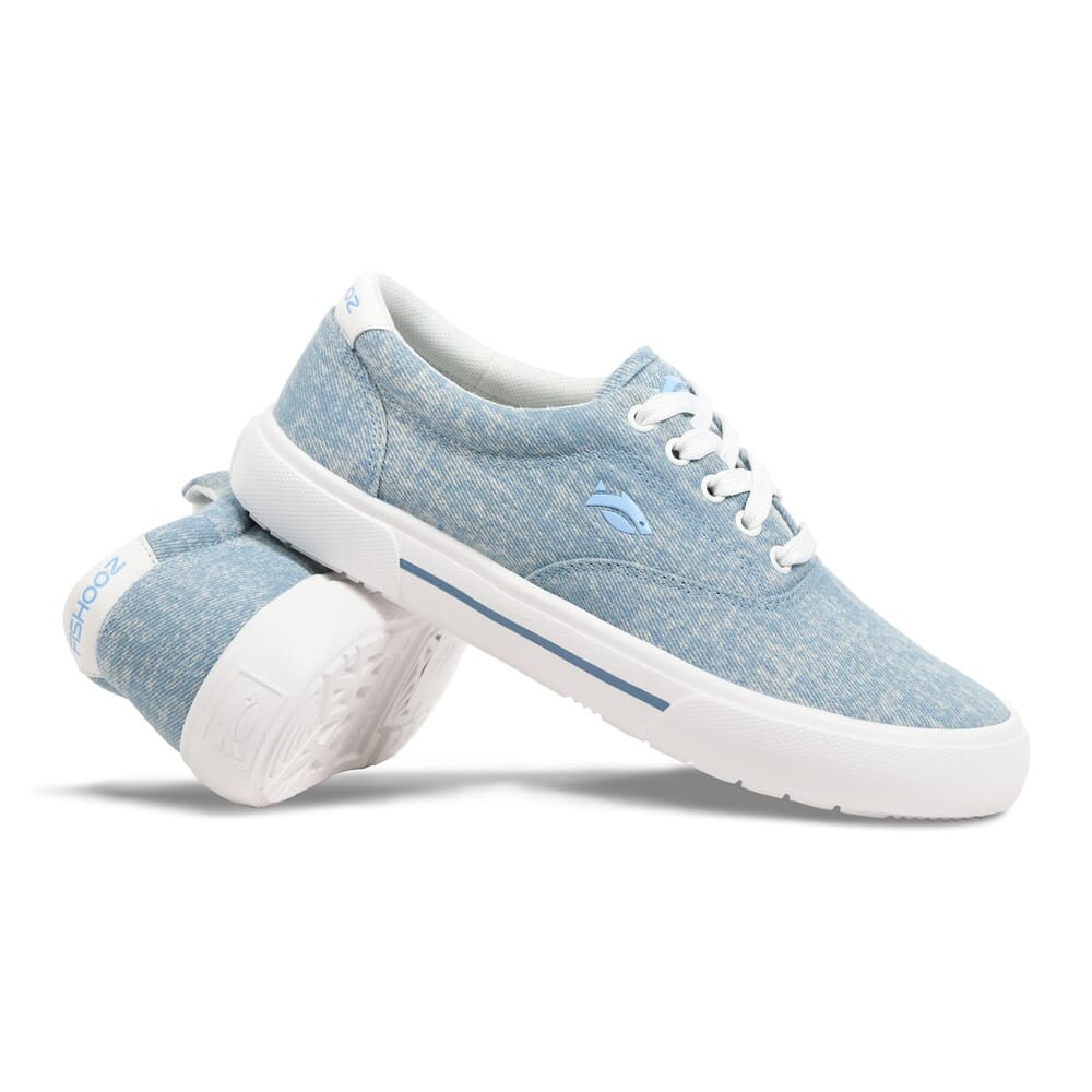 Fishooz Women's Sunwashed Lace Denim White Shoes CVO Canvas: NEW, Free Shipping