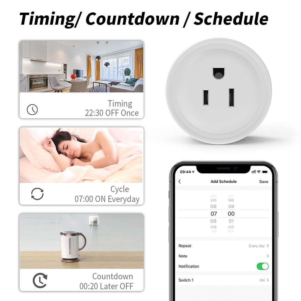 WiFi Smart Plugs Work with Alexa and Google Home, Outlet Timer with APP Control