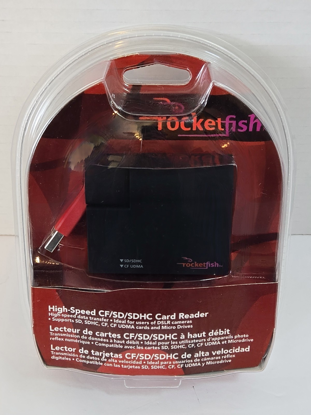 Rocketfish CF SD SDHC Card Reader RF-CRSWIVEL New