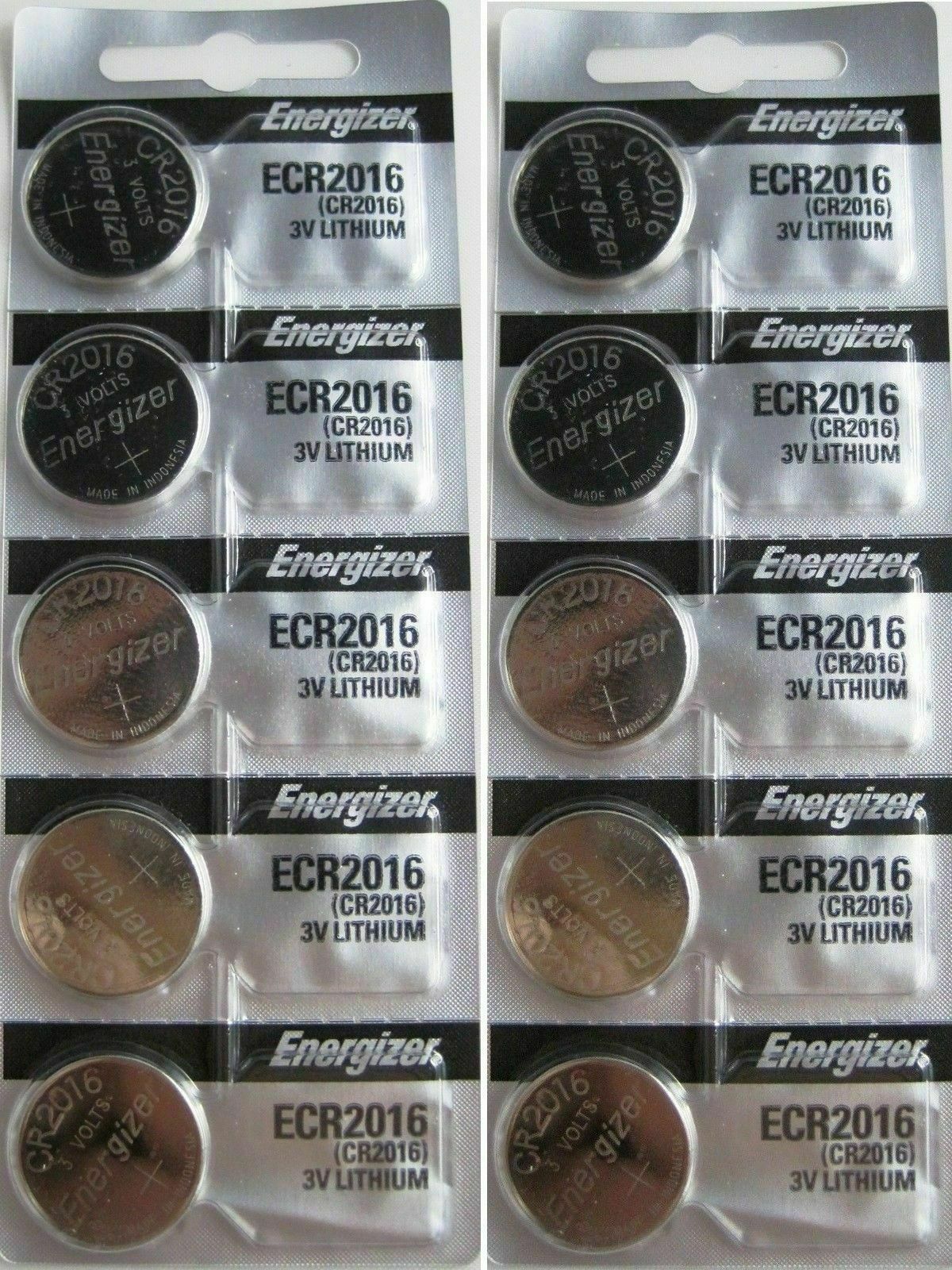10 Fresh Genuine ENERGIZER CR2016 Coin BATTERIES 3V LITHIUM 2016 DL2016 BR2016