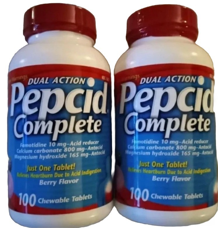 Pepcid Complete 10mg  Tablets 100x2=200 exp date. 8/2027 berry Flavor