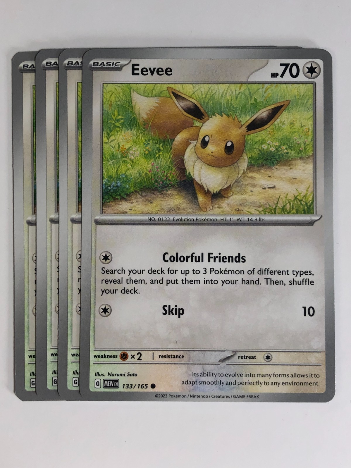 Pokemon TCG 151 4x Playset Eevee 133/165 Near Mint