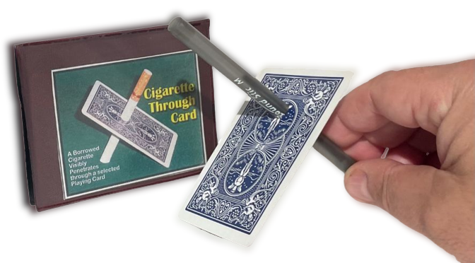 PEN CIGARETTE THROUGH CARD Close Up Bar Magic Trick Bicycle Playing Penetration