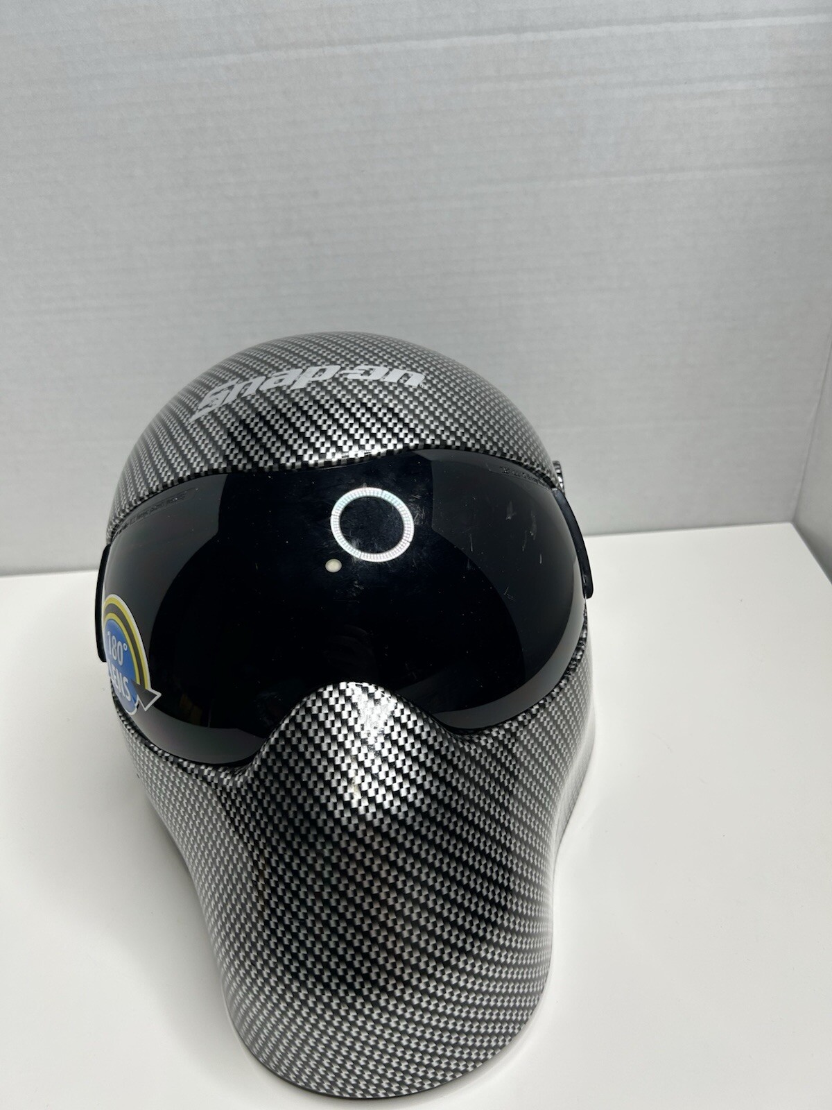 Snap-on Face Protector Mask, Carbon Fiber, Dark Lens, Face Cover Only