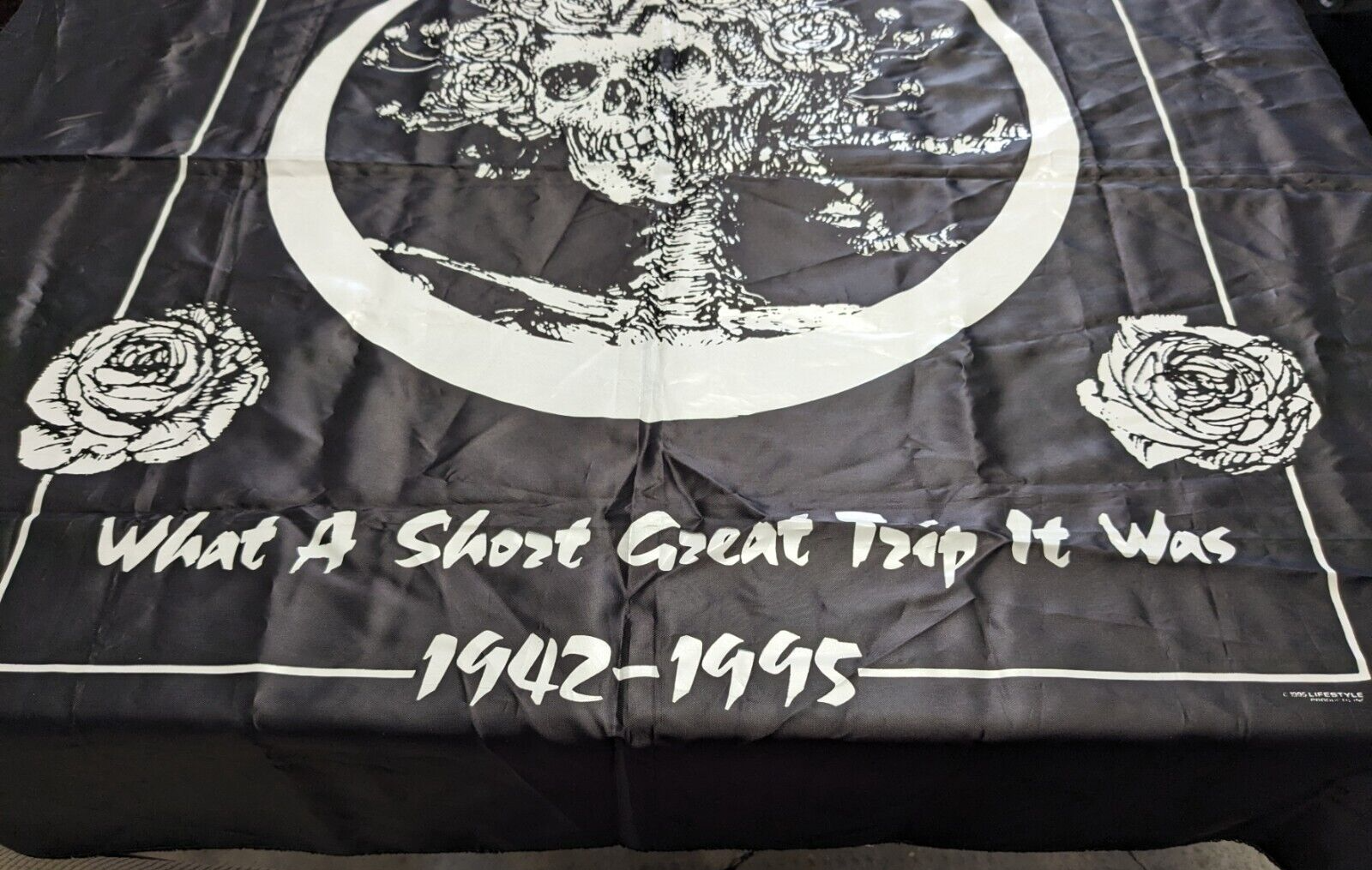 1995 Grateful Dead Jerry Garcia Printed Fabric Tapestry