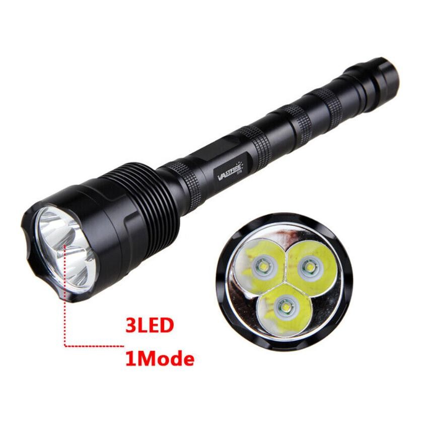 3800LM 3*LED Flashlight Torch 1-Mode Light 20mm Rail Scope Mount with TAC Switch