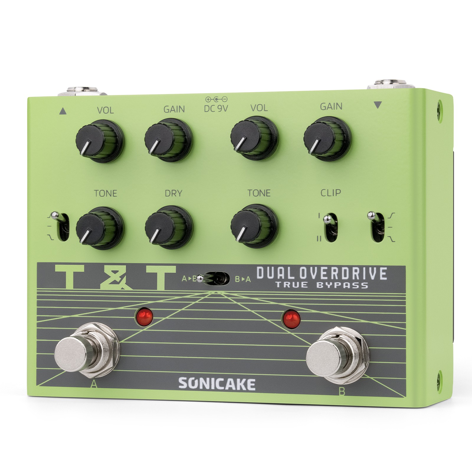 Sonicake T&T Dual Overdrive Pedal Classic Overdrive EQ True Bypass Effect Pedal