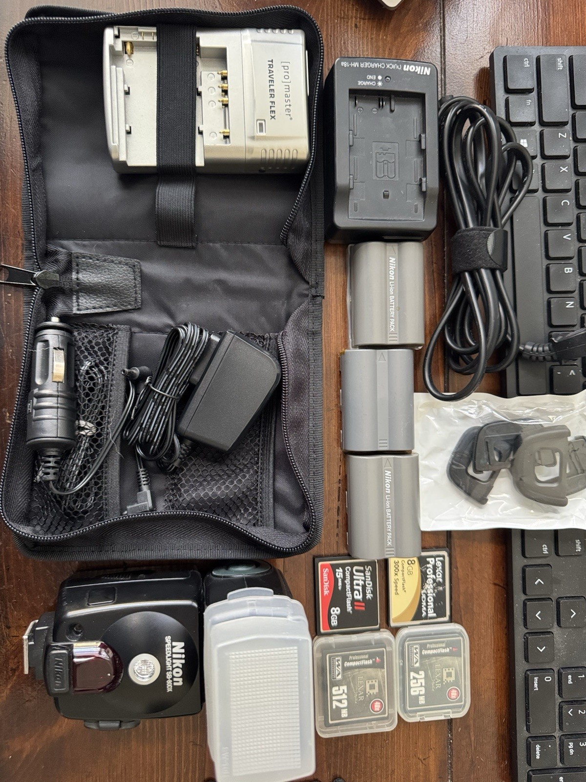 Nikon SB-80DX Flash, Promaster Charger, SanDisk Lexar CF Cards, Accessories D300