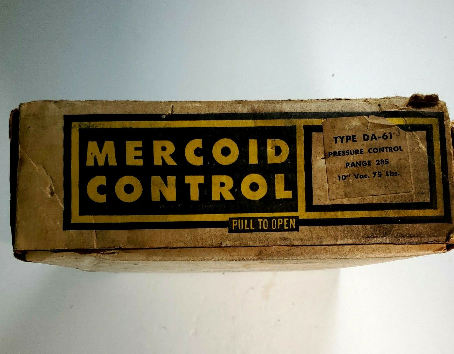 MERCOID CONTROL DA-61-3 RANGE 28S. 10" Vac. 75 Lbs. PRESSURE SWITCH