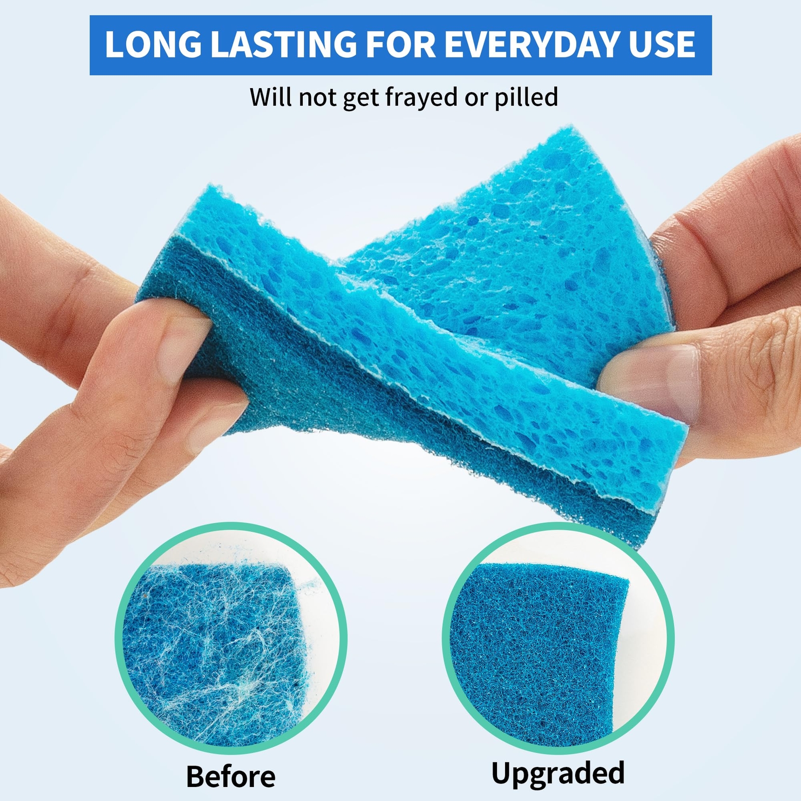 12-Pack Non-Scratch Cellulose Kitchen Scrub Sponges Double-Sided