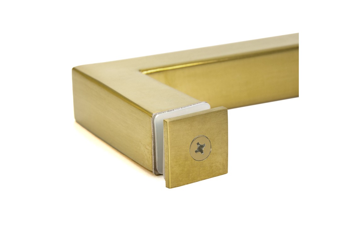 FHC Square Low Profile End Caps Brass Material 2 Per Pack Satin Brass Finish
