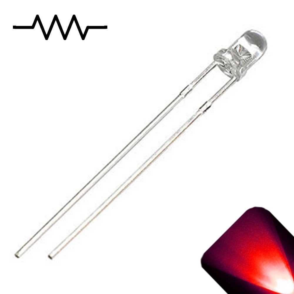 10 x 12v 3mm LED Light Red Ultra Bright Internal Resistor 5v-15v 9v 6v 14v 7 no