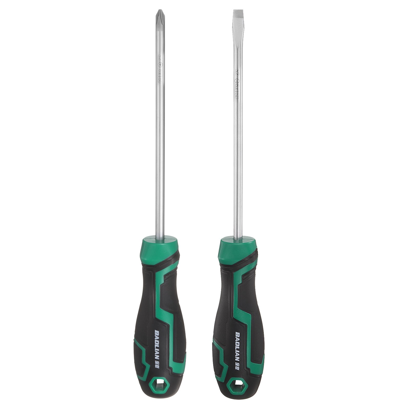 2pcs PH2+SL6 Screwdriver Set 10.2" Magnetic Phillips and Slotted Screwdrivers
