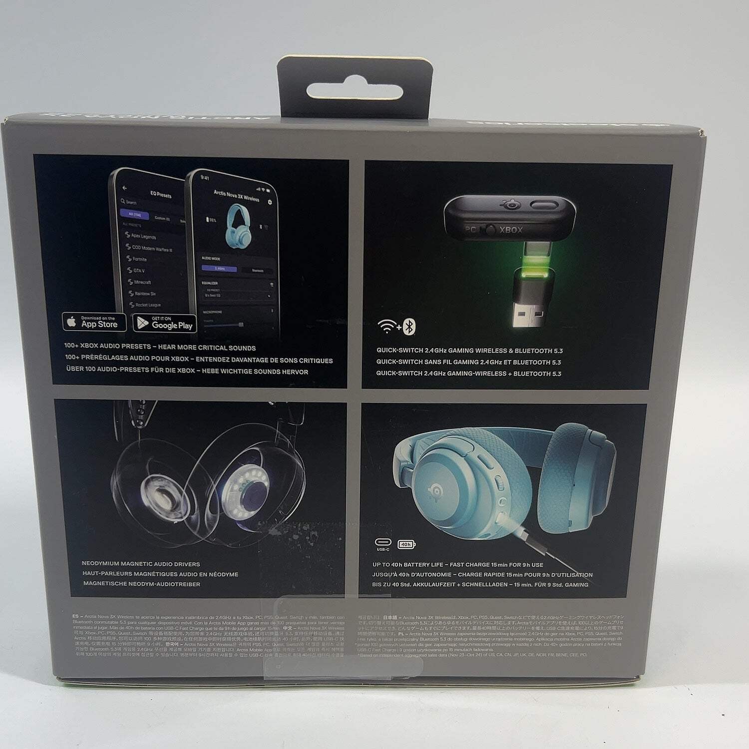 SteelSeries Arctis Nova 3 Over Ear Gaming Headset Blue HS40 WIRELESS