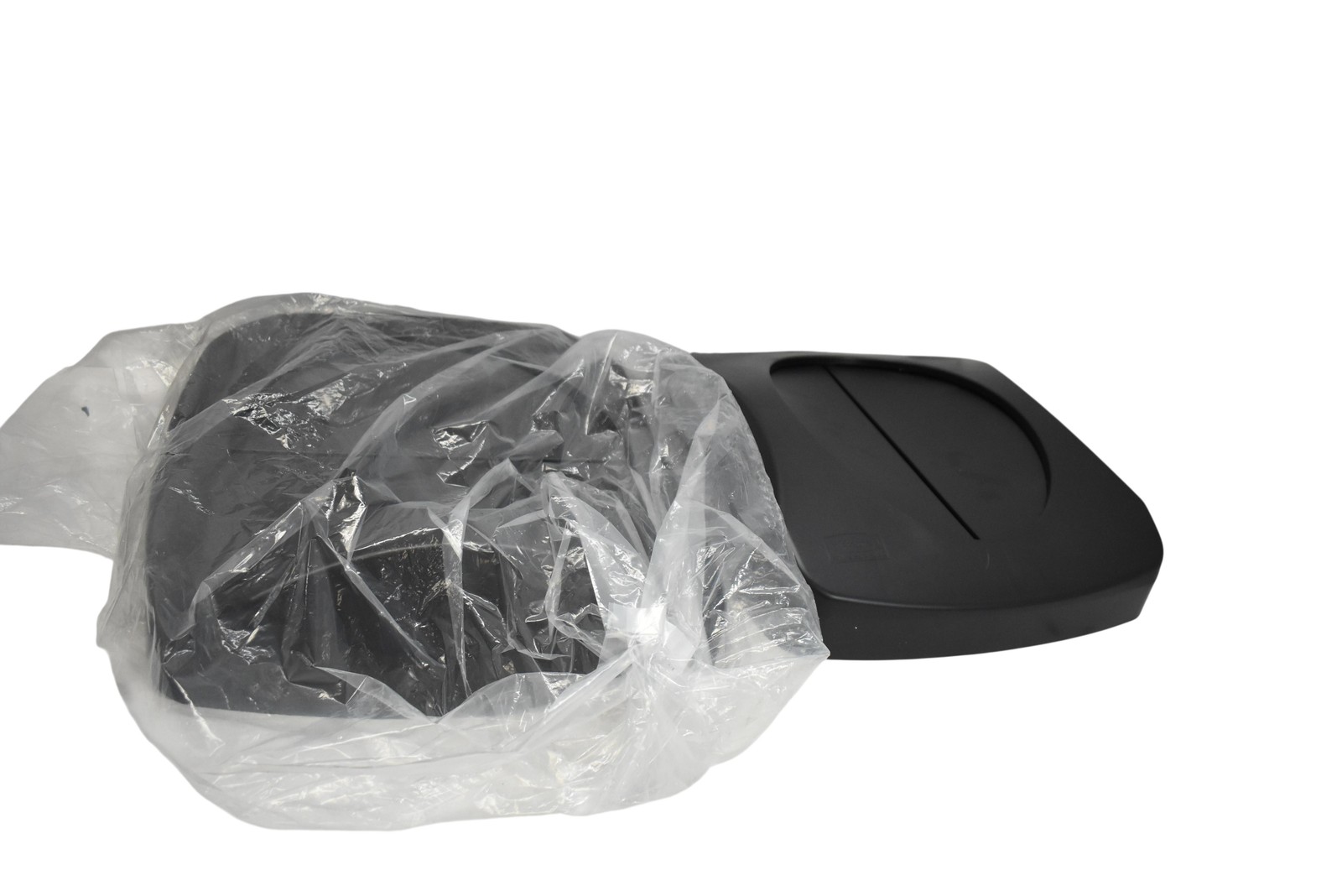 2 Pack Rubbermaid FG268988BLA Slim Jim Trash Can Swing Lid Top Black Commercial