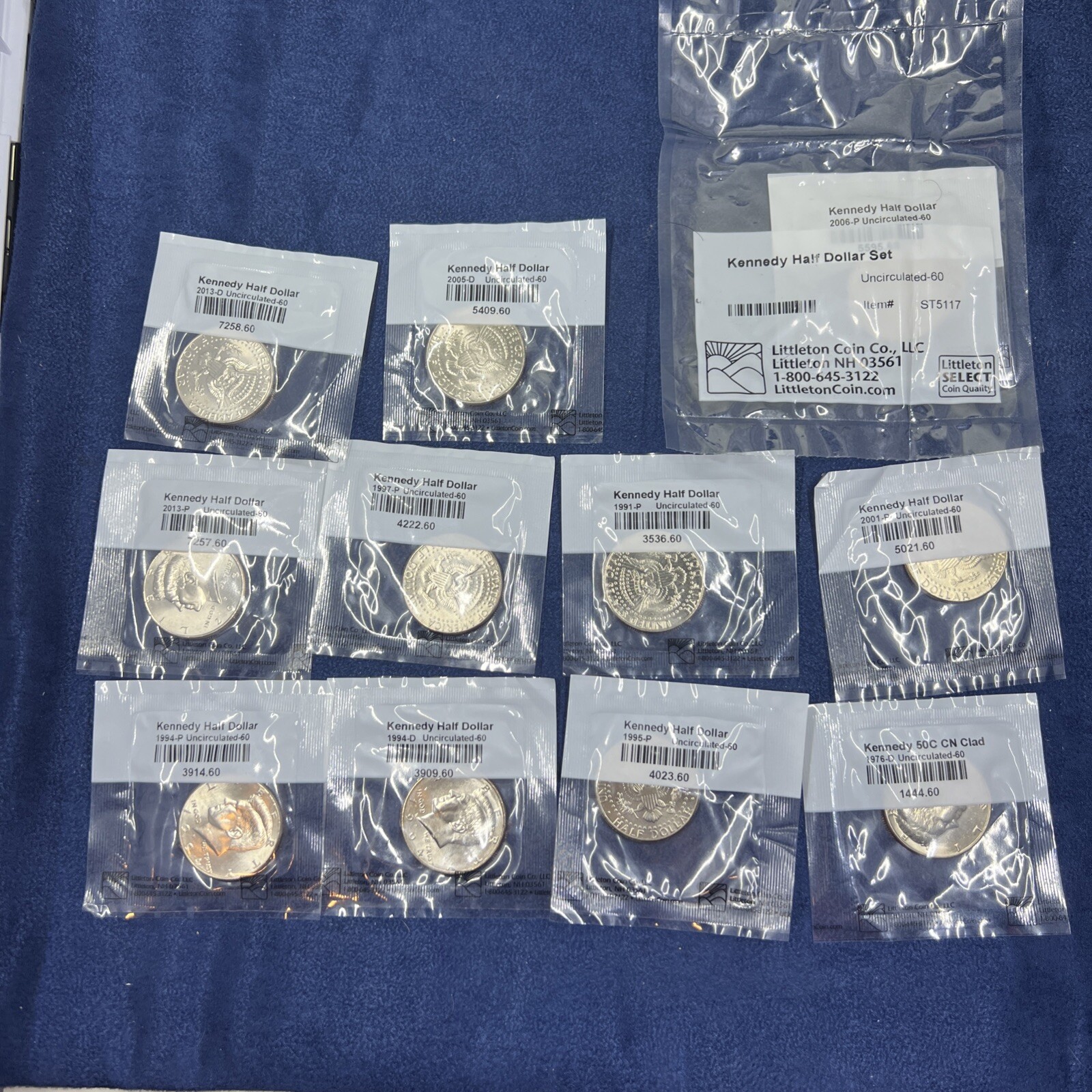 Lot Of 12 Kennedy Half Dollars- Littleton Coin- Sealed- LOT Z 38