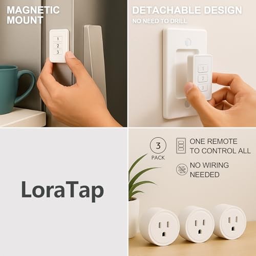 656ft Wireless Wall-Switch: Remote Control Outlet — Lights & Small 3 Pack