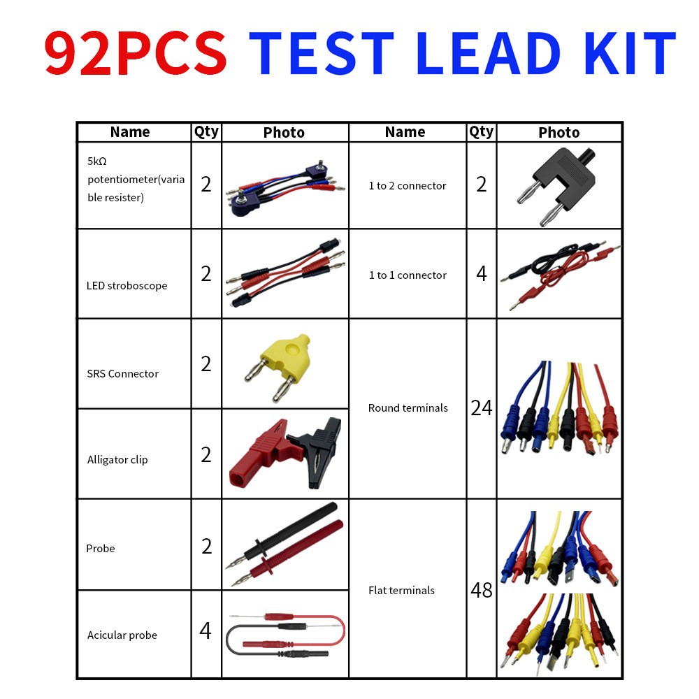92pc Master Electrical Test Lead, Sensor Simulator & Terminal Adapter Set 92ELHC