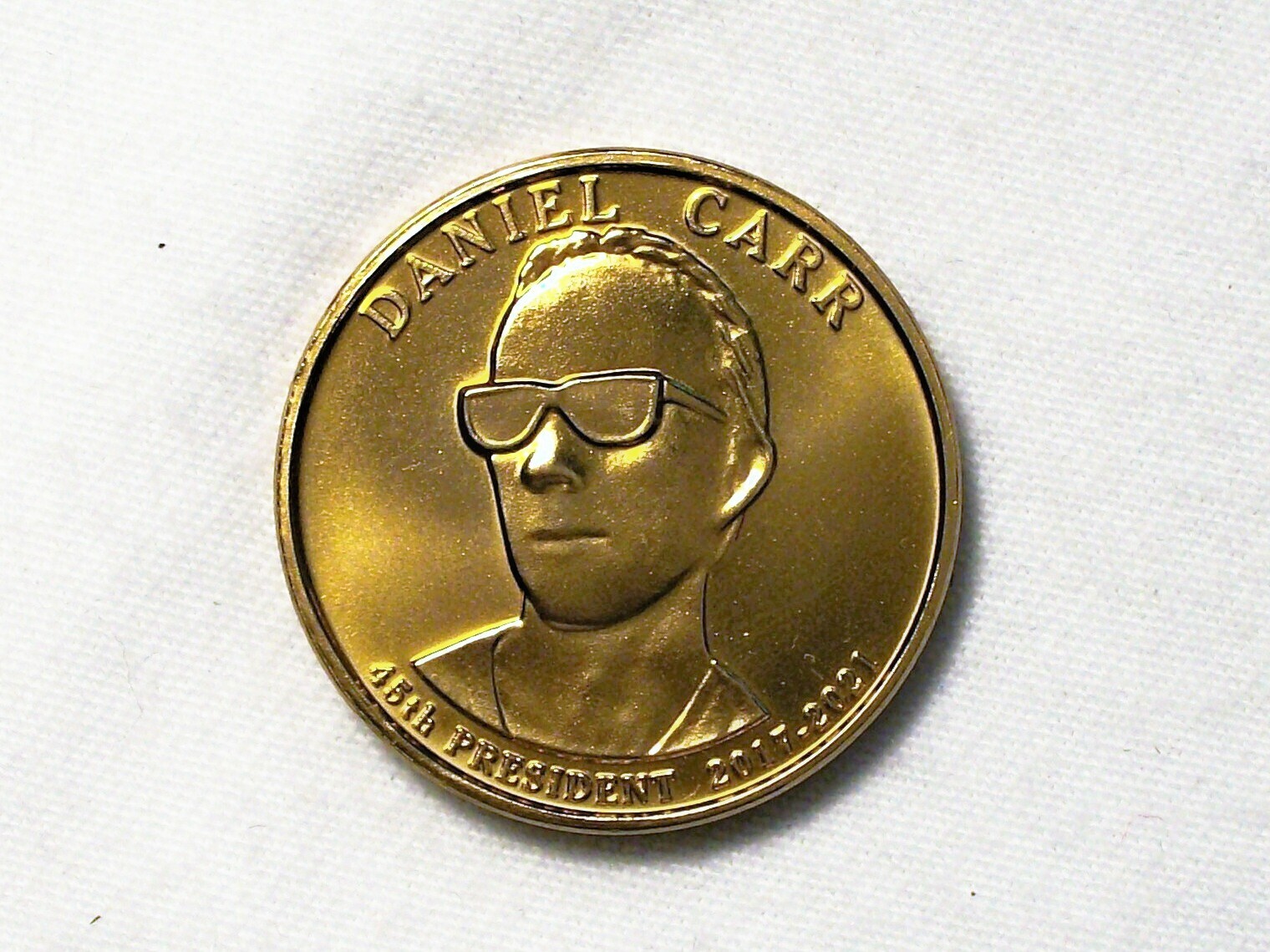 Daniel Carr - 2007-D  President Series Prototype Dollar, Brass Proof-like Finish