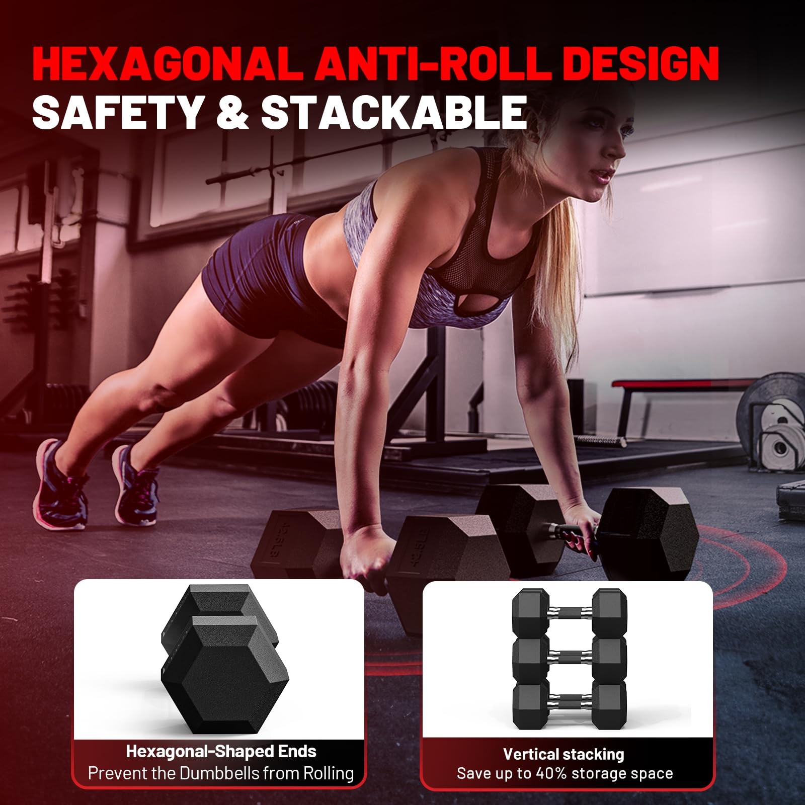 papababe Dumbbell Set Rubber Grip 4 lb Pair