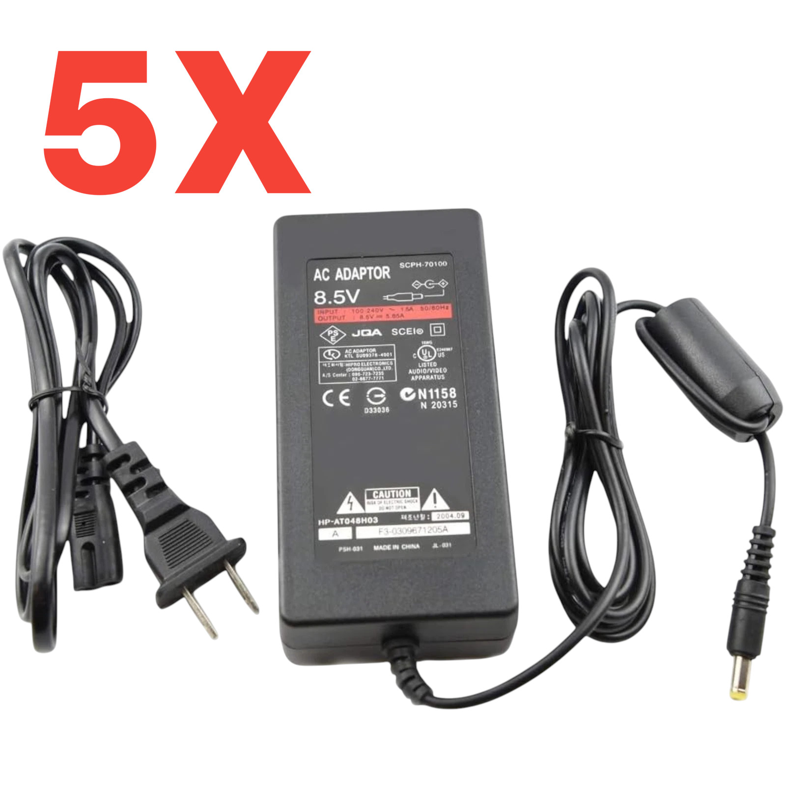Lot 5 AC Adapter Charger Power Supply Cord For PS2 Slim 7000 9000 PlayStation 2
