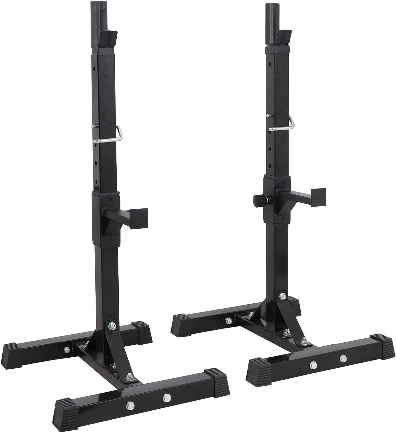 2PCS Adjustable Squat Rack Stand Barbell Rack Weight Lifting Gym Dumbbell Rack