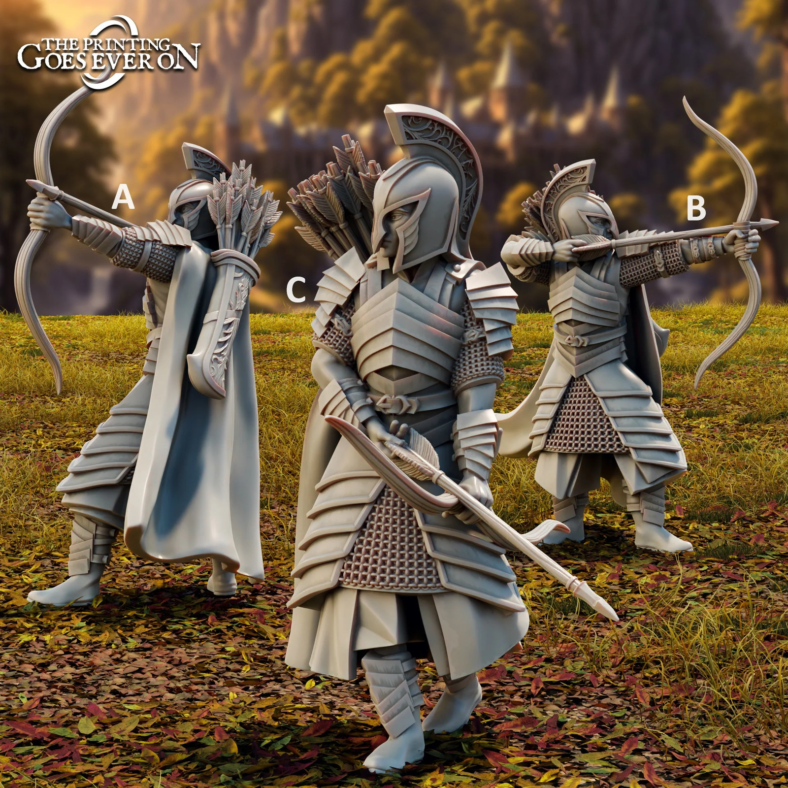 High Elf Archers (Set of 3) - 28-32mm Tales of - Resin Tabletop Miniatures