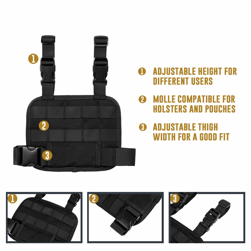 Tactical Thigh Drop Leg Platform MOLLE Adjustable Drop Leg Panel for Gun Holster