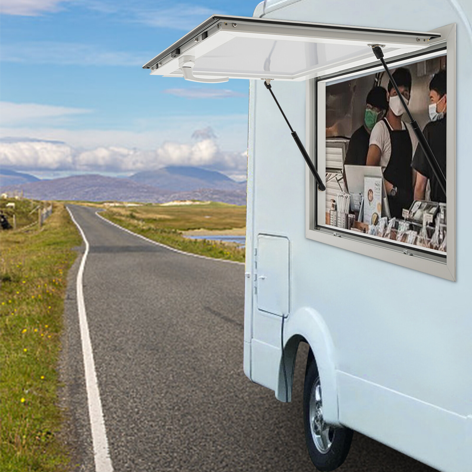 50" x 30" Concession Stand Truck Food Serving Window Food Truck Service Window