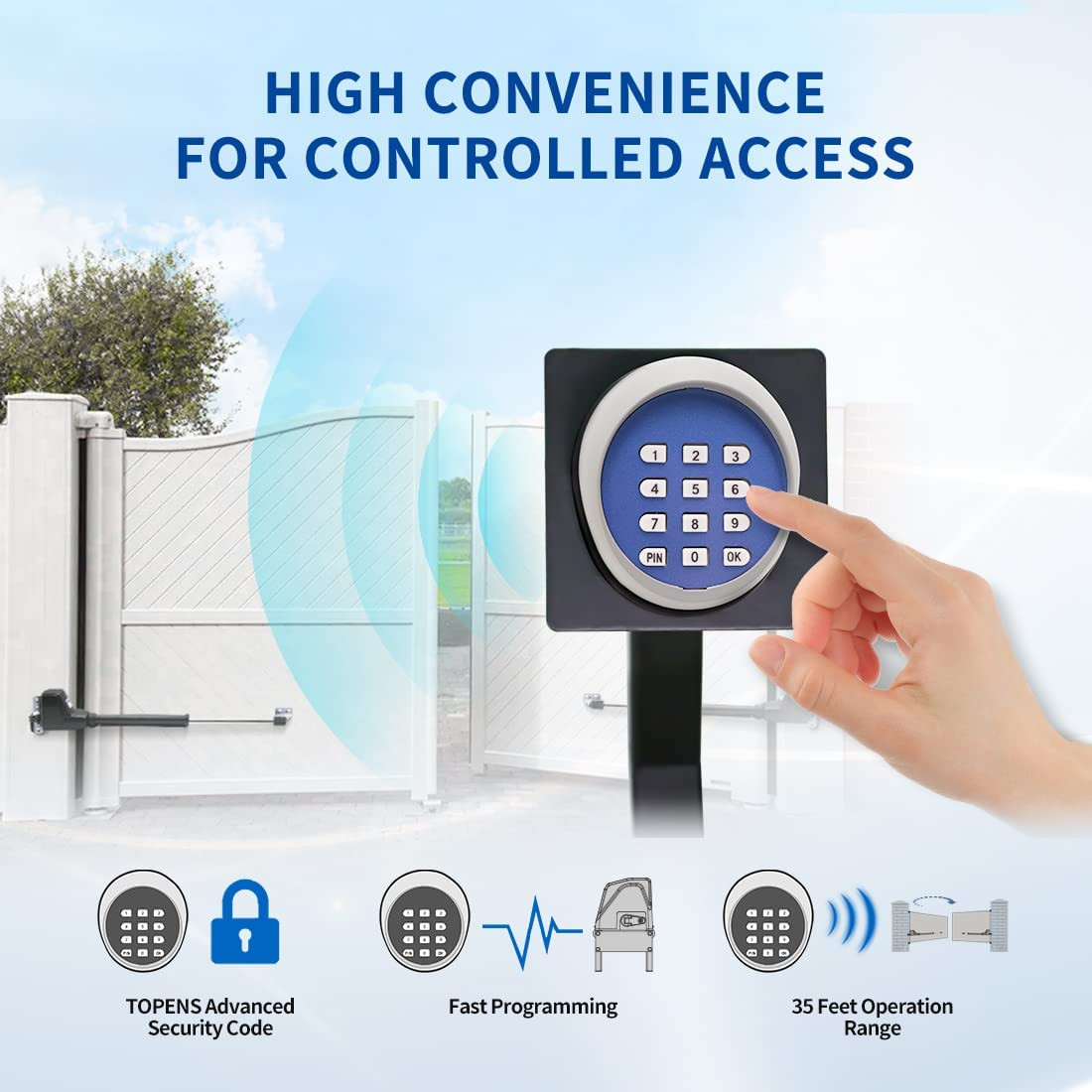 TKP3 Wireless Keypad Keyless Entry Keypad Digital Code Panel Security Control fo