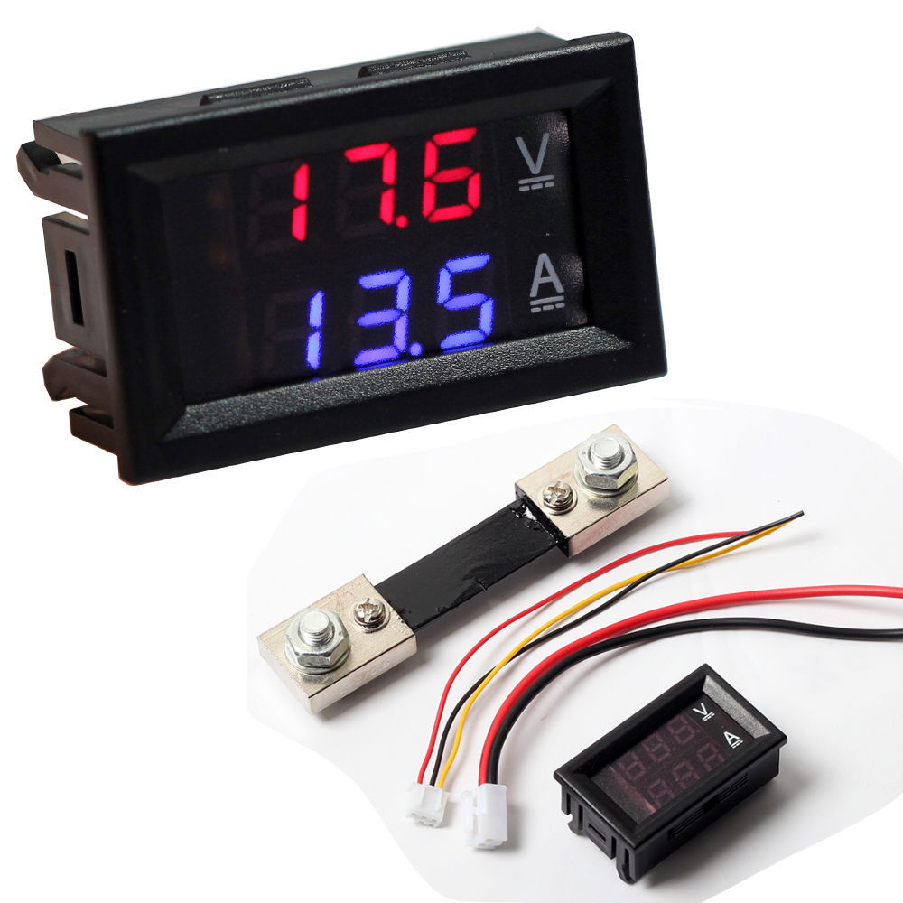 DC 100V 100A LED Digital Voltmeter Ammeter Ampere Voltage Meter Current Shunt