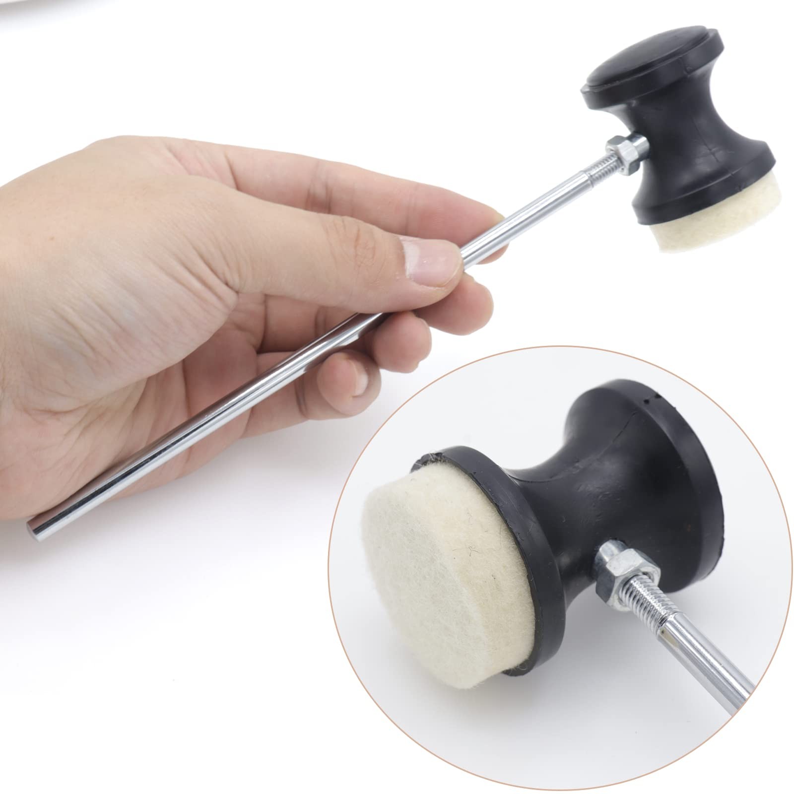 Cheerock 2pcs Double-Sided Bass Drum Pedal Beater, Double Kick Black