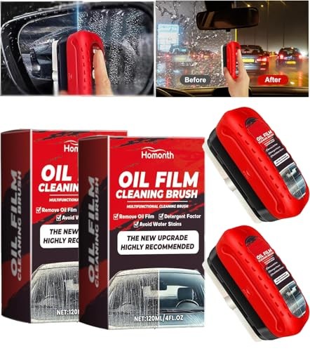 2 PCS Automotive Oil Film Cleaning Brush, New Coating for Windshield, Prevents